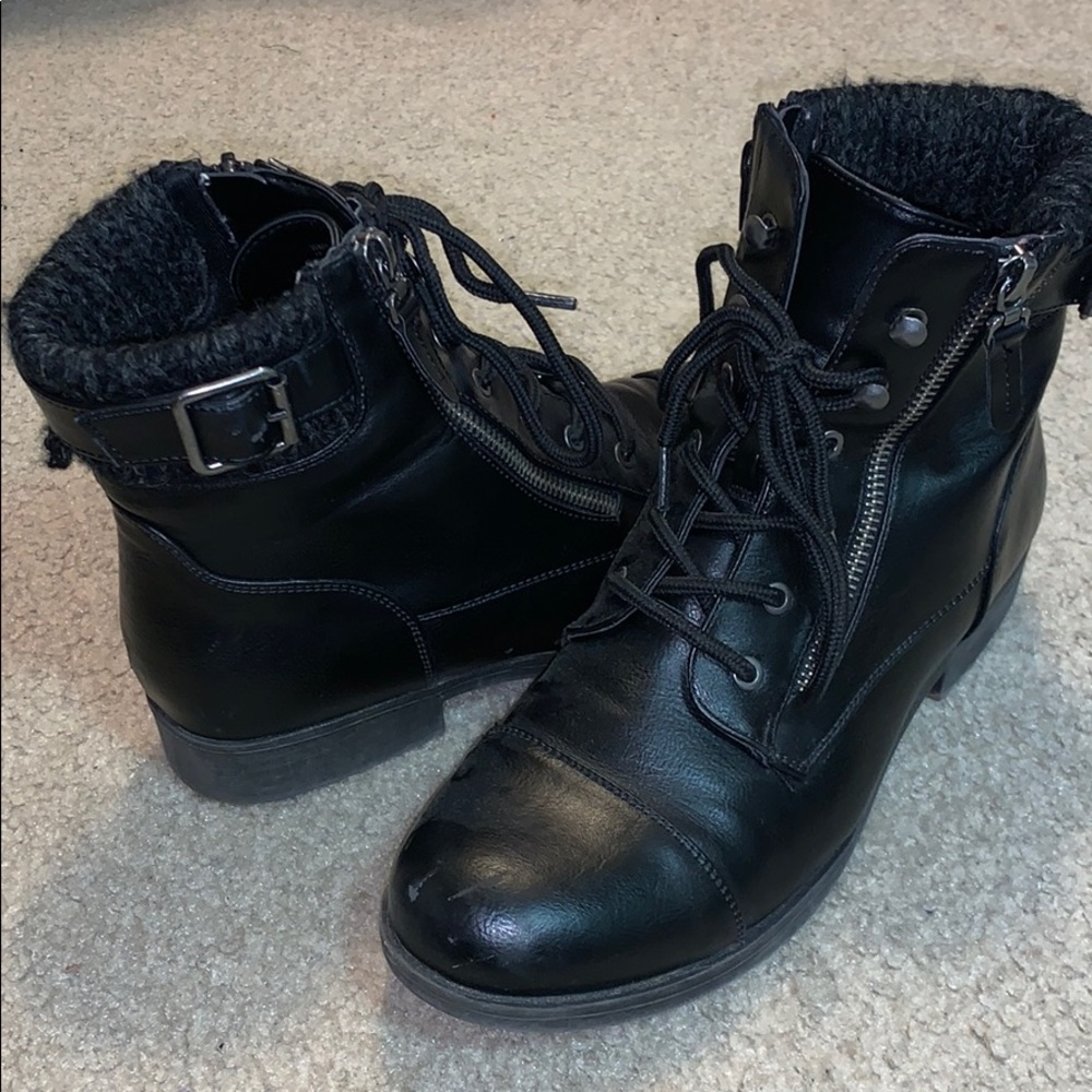 Black Ankle Combat Boot